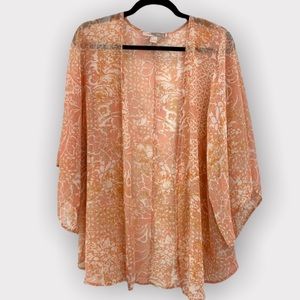 FOREVER 21 | Blush & Orange Printed Kimono Size S